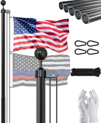 China For CYDISPLAY 20FT Aluminum Flag Pole Kit Adjustable Flagpole Residential Manual Halyard Flag Pole Wholesale for sale