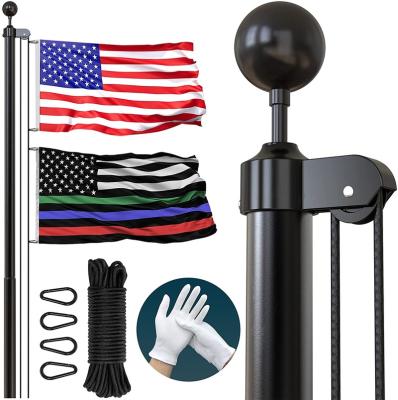 China For CYDISPLAY 16FT Kit Adjustable Flagpole Residential Aluminum Flagpole In Ground Flagpole Black for sale