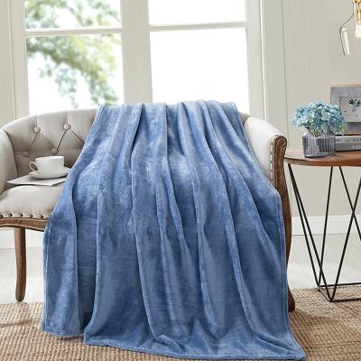 China PORTABLE China Customized 100% Polyester Flannel Fleece Throw Blanket For Sofa Home for sale