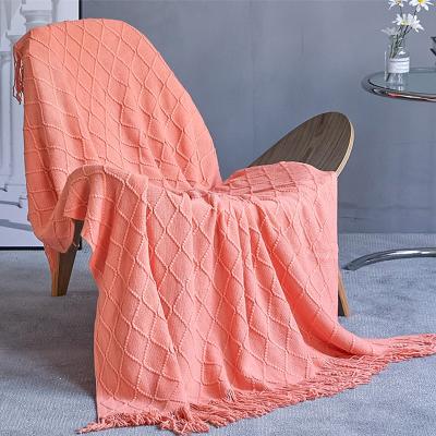 China PORTABLE High Quality Finest Price Blanket Knitted Folded Knitted Blanket For Sofa for sale