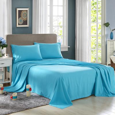 China China Factory Good Quality PORTABLE Bed Sheet Set Super Soft Solid Microfiber Sheet Sets for sale