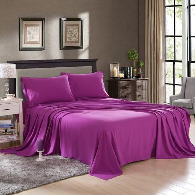 China Good Quality PORTABLE Solid Color Microfiber Bedspread Protector Sheet Super Soft Easy Bedding Sets for sale