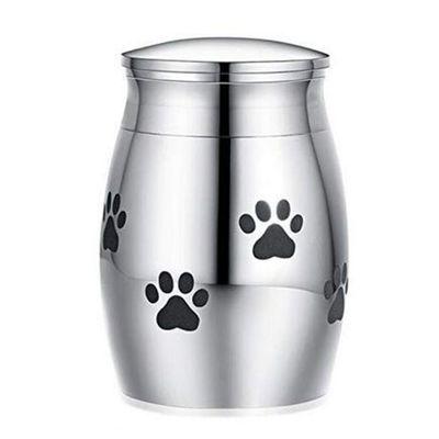 China Modern Classic Memorial Funeral Casket Design Viable Cremation Aluminum Pet Urns Shadow Box Small Paw Print Pet Urn For Ashes for sale