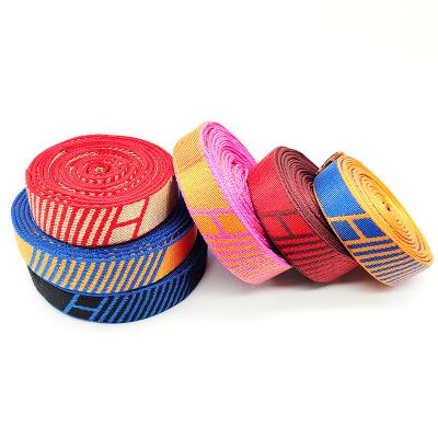 China Elastic Nylon Band Custom Printed Nylon Webbing Jacquard Elastic Mercerized Belt Band Apply To Nylon Webbing 50mm 38mm 25mm 10mm for sale