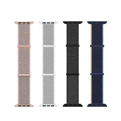 China Wearing Accessories Double-Section Strap For Iwatch 7 6 5 4 3 Solo Se Smart Watch Braided Elastic Nylon Woven Knit Strap With Buckles for sale