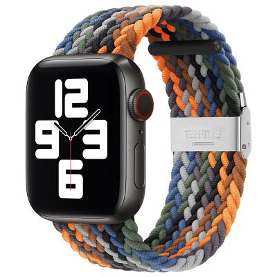 China Clothing Accessories Men Sport Braided Stretchy Elastic Loop Bands Women Straps Correa Nylon Apple Watch Back Connector For Apple Watch Band 7 45mm for sale