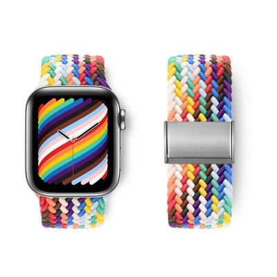 China Apparel Accessories Custom Series New Colors Replacement Breathable Sports Buckle Fabric Nylon Strap Band For Apple Watch 1 SE 2 3 4 5 6 7 for sale