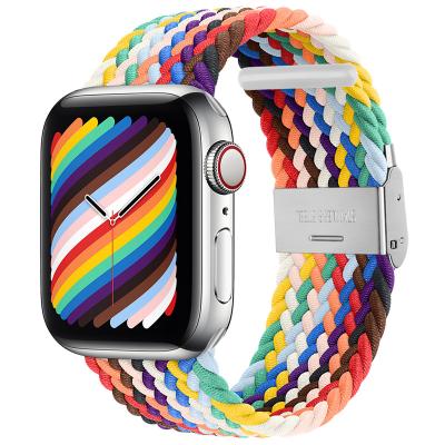 China Apparel Accessories Custom Series New Colors Replacement Breathable Sports Buckle Fabric Nylon Strap Band For Apple Watch 1 2 3 4 5 6 7 for sale