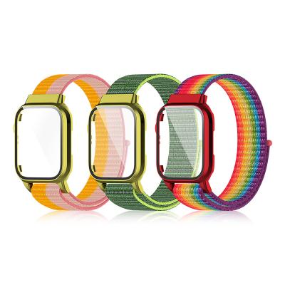 China Clothing Accessories 99 Colors Woven Wristband Strap Lightweight Breathable Sport Buckle For Apple Watch Series 7/6/5/4/3/2/1 Nylon Band 38 40 42 44 mm for sale