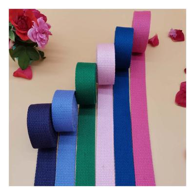 China Wholesale Colorful Elastic 1inch 38mm 20mm Polyester Cotton Bands Webbing Elastic Cotton For Bags Garment Bag Strap for sale