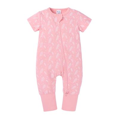 China Spandex/Cotton Baby Clothes Cute Baby Romper Cotton Summer Shorts Sleeve Print Rompers Baby Pajamas for sale