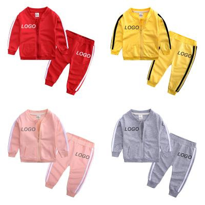 China Breathable Infants Clothing Baby Clothes Set 4 Color Sweat Suit Zipper Cotton Tracksuit for sale