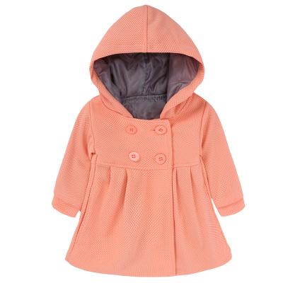 China Children Windproof Tales Fashion Simple Design Hooded Babies Solid Color Korea Winter Coats for sale