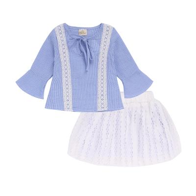 China Girls Breathable Clothing Sets Cotton Dresses Kids Long Sleeves Baby Casual Dress Toddler Solid Clothes for sale