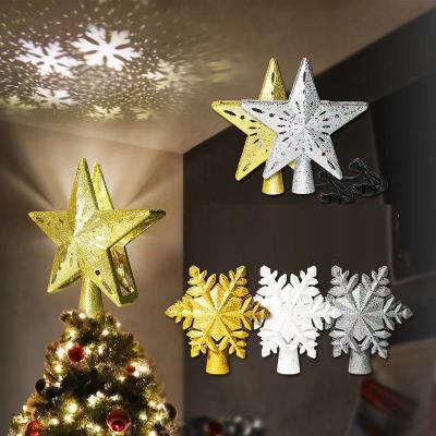 China Beautiful Rotating Star Pentagon Projection Lamp Christmas Tree Light for sale