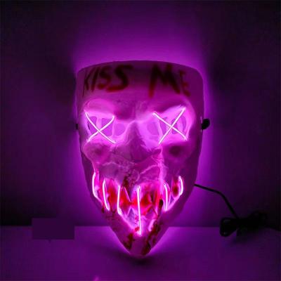 China Eco-Friendly Halloween Light Mask Scary EL Wire Mask LED Purge Mask for sale