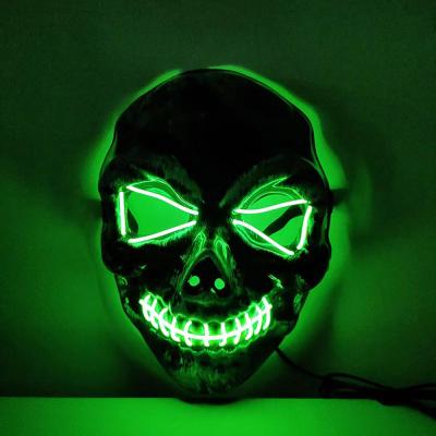 China Eco-friendly Masquerade Masks Led EL Wire Mask Party Carnival Flashing Scary Mask For Cosplay Neon Party Halloween for sale