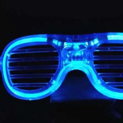 China Custom Party Show Best Selling EL Logo Flashing Led Glasses, Light Up Sunglasses For Party for sale