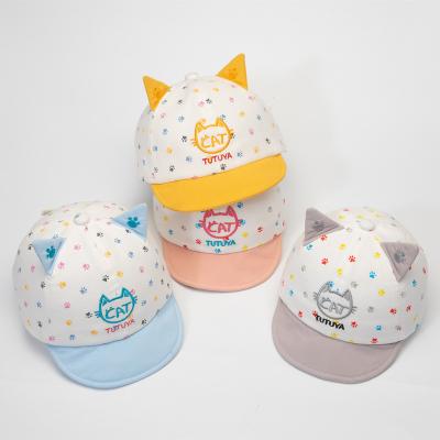 China Imitate Animal Imitate Cat Design Custom Made Toddler Cotton 2021 ny 100% Cute Cat Design Boy Tutuya Baby Boy Denim Hat OEM/ODM Cute Animal Denim Kids Hat For Baby for sale