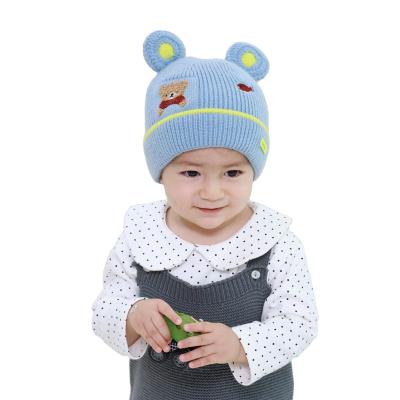 China 2021 COMMON LAND Lana gorros OEM/ODM 1-3 years Toddler Novelty Kids Back Warm Ear Winter Beanie Kids Hats Caps for sale