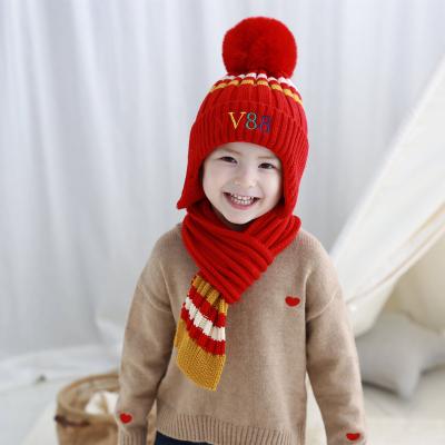 China Wholesale winter gorro de bufanda d'invierno de Para du nino 3-7years medium fit cable medium custom knitted neck scarves and beanie hat set for kids for sale