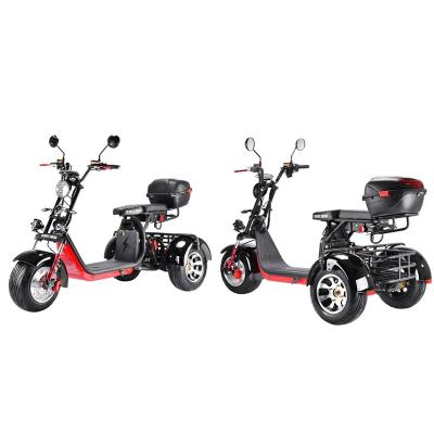 China Free shipping Russia good quality pro 3000w 3 tire big wheel tricycle unisex citycoco with rear and basket for sale