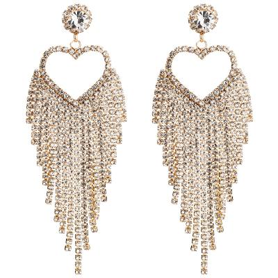 China Fashion jewelry acrylic high-end earrings female European and American diamond tassel creative love Christmas BOHEMIA for sale