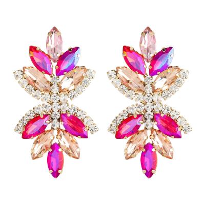 China BOHEMIA 2021 Christmas Party Female Fashion Jewelry Diamond Flower Earrings European and American for sale