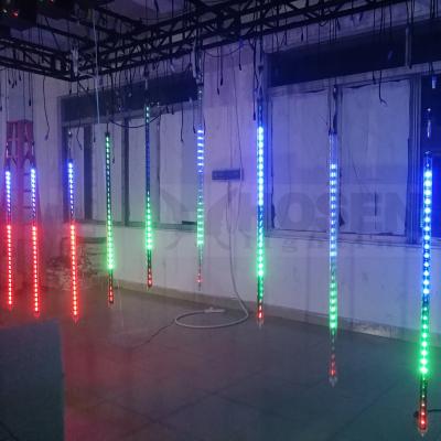 China Hotel DMX512 Winch System 0.5-15M Lifting Stroke Distance LED Kinetic Meteor Pixel Tube Light for sale