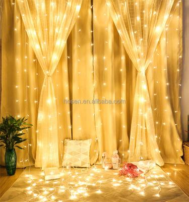 China Hotel Luminarias Garland Decoration 3x3 Dose Waterproof LED Curtain Light USB Copper Wire Light With Remote Control Outd for sale