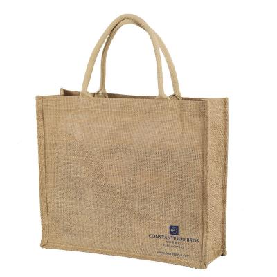 China OEM Wholesale Natural Handled Jute Burlap Sack Tote Bag for sale