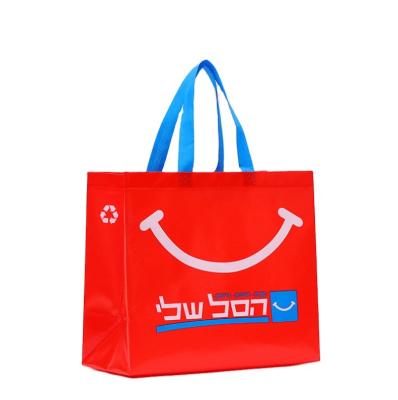 China Wholesale High Quality Custom Logo Handled Printed Colorful Tote Shopping Bags With Non Woven Logos for sale