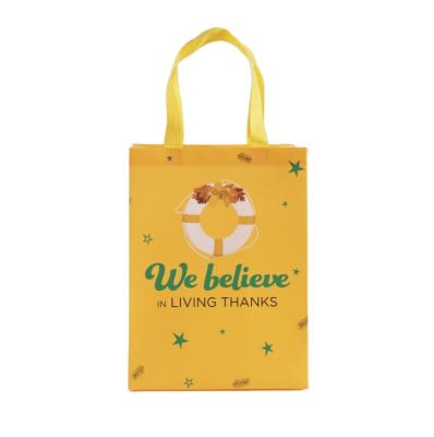 China Hot Selling Handled CMYK Tote Bag With Your Logo Non Woven Shopping Bag For Company Supermarket for sale