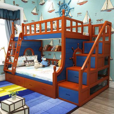 China Hot Selling Storage Kids Furniture Kids Bunk Bed Bunk With Double Ladder for sale