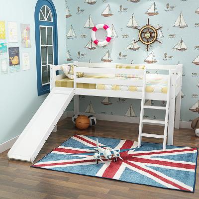 China High Quality Bedroom Furniture Solid Wood Solid Wood Kids Furniture White Bed With Slide For Kids for sale