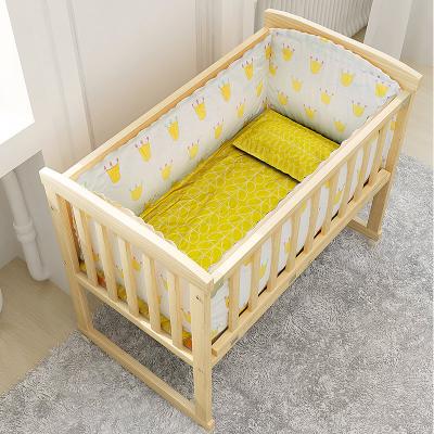 China Eco-friedly Multi Function Foldable Portable Baby Crib Playard Cot Wooden Hutch for sale