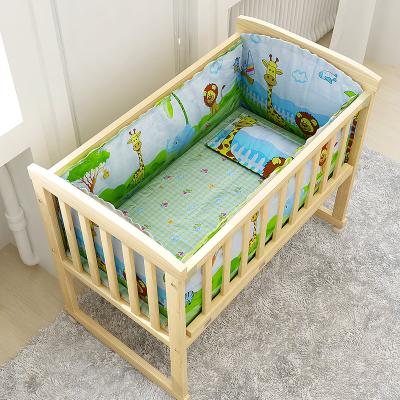 China Best Selling Eco-friedly Solid Wood Crib Baby Swing Cradle Wooden Hutch for sale