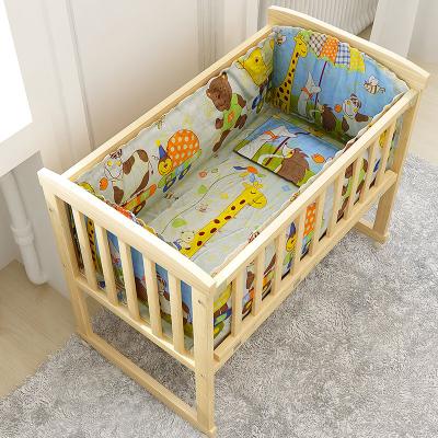 China Multi-Functional Eco-friedly Wooden Children's Beds Kids Wooden Convertible Crib Square Crib Hutches for sale