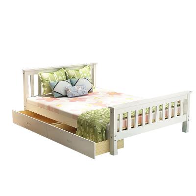 China Modern Modern Wooden MDF Kids White Children's Beds Bedroom Furniture Wooden Kids Bed With Storage for sale