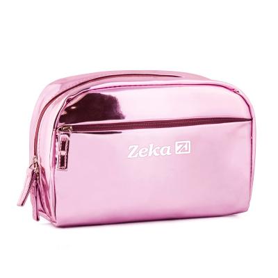 China Fashion hot sale fashion shiny leather cosmetic lady bags purple zipper neon cosmetic bag for woman for sale