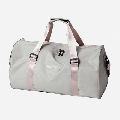 China Custom Portable Oxford Small Logo Canvas Sports Duffel Bag Travel Bag With Luggage Mens GYM Black Wholesale Bag for sale