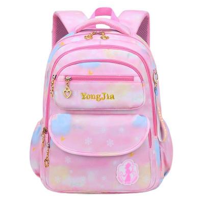 China Pink Girl School Bag Waterproof Hot Selling Large Capacity Dispensing Nylon Water Resistant Stylish School Bag For Girls for sale