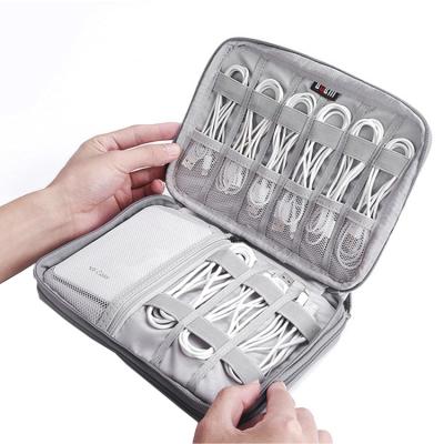 China Easy-carry Latest High Quality Polyester Gray Versatile Wire Cable Organizer Unisex Wire Organizer for sale