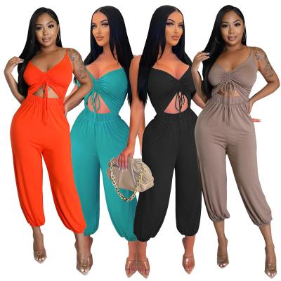 China Other New Trending Products 2022 Women Summer Clothes Sleeveless Jumpsuit for sale