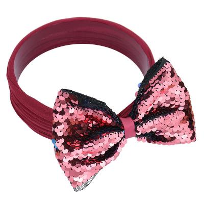 China 2022 Children's Bilateral Colour-changing Nylon Sequin Bow Faucet With Baby Headband for sale