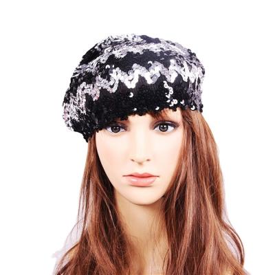 China 6 Mm Beret Sequins Hats Women Sequins Hat Fashion Color Sequin Hat Eco-friendly Durable Factory Customized for sale