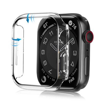 China 3D Smart Watch Anti-scratch For Apple Watch Case With Screen Protector Tempered Glass PC Glass Case For Apple Watch Screen Protector for sale