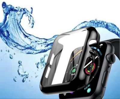 China Smart Watch Waterproof Dust Proof Anti-scratch 3D Tempered Glass With PC Case Screen Protector For Apple Watch 4/5/6/SE for sale