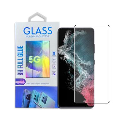 China Wholesale 2.5D 9H Mobile Phone Tempered Glass Screen For Samsung Galaxy Ultra S22 S23 Screen Protector Edge Glue for sale