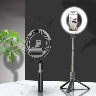 China 2021 Portable 5 Inch Portable Led Ring Light With Tripod Stand For Makeup Photography Tripod BT Shutter Selfie Ringligh Video Stick for sale